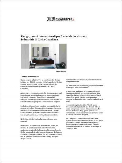 Il Messaggero<br />Novembre 2021