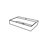 Rectangular washbasin 60