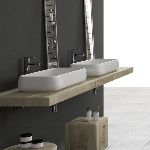 Rectangular on top washbasin 80
