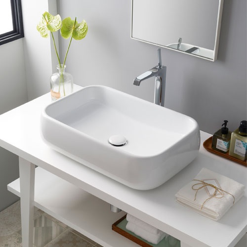 Rectangular on top washbasin 60