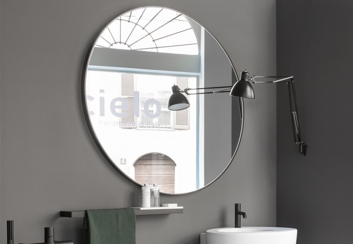 Round mirror. Bronzo Spazzolato finishes.