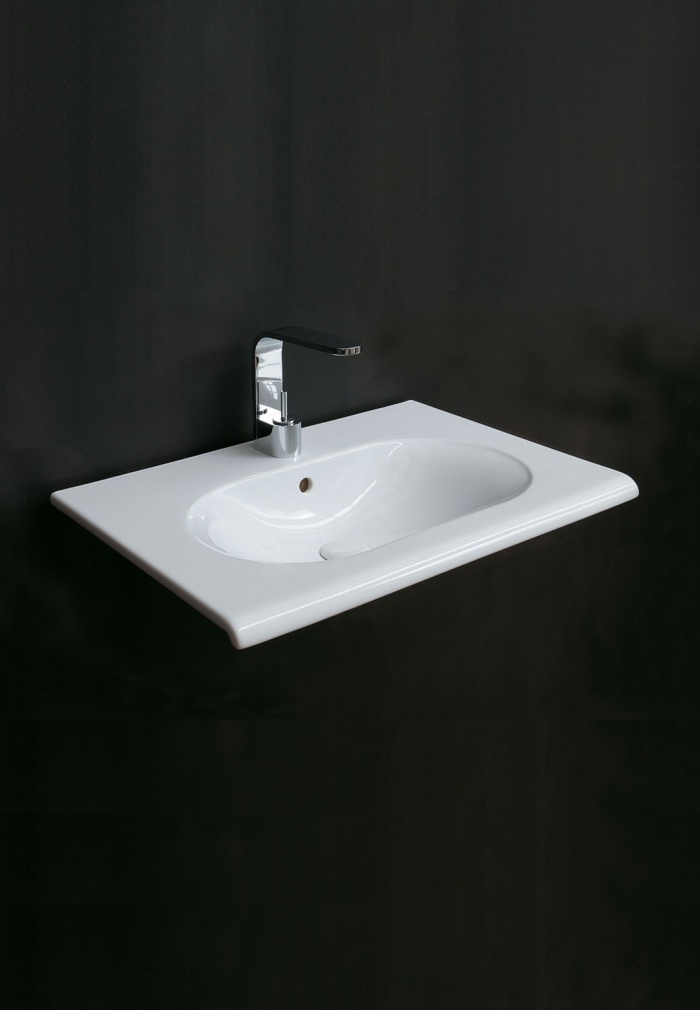 Lavabo Fluid 80 acabado Blanco brillante