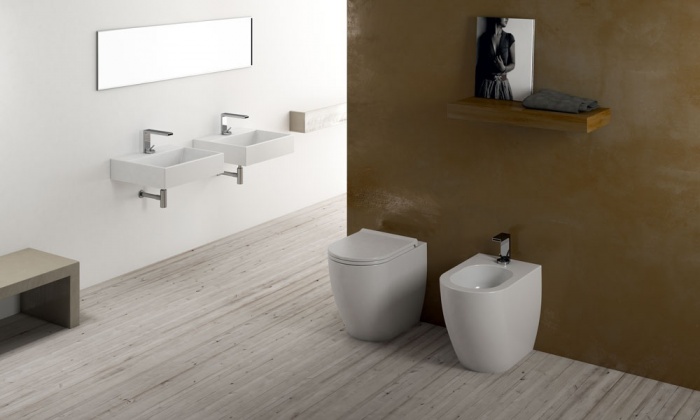 Smile back to wall Wc and  Bidet Talco finishes.
